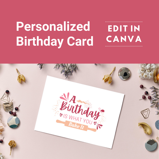 Birthday Card Personalized | Birthday Card for Bakers Editable Canva Template and Printable
