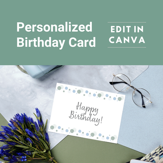 Birthday Card Personalized | Birthday Card Editable Canva Template and Printable