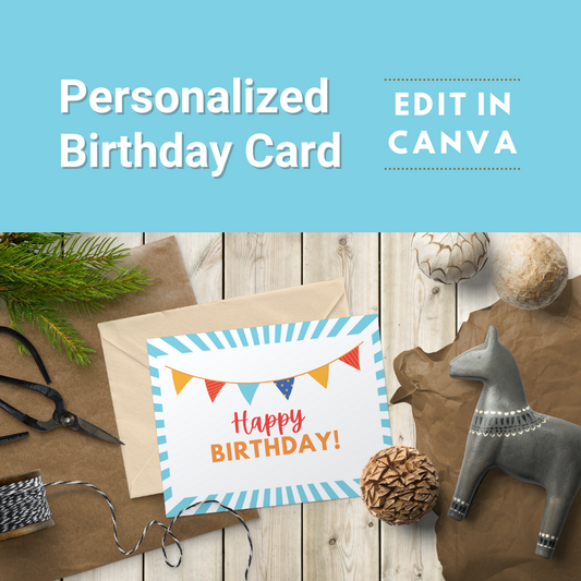 Birthday Card Personalized | Editable Canva Template and Printable