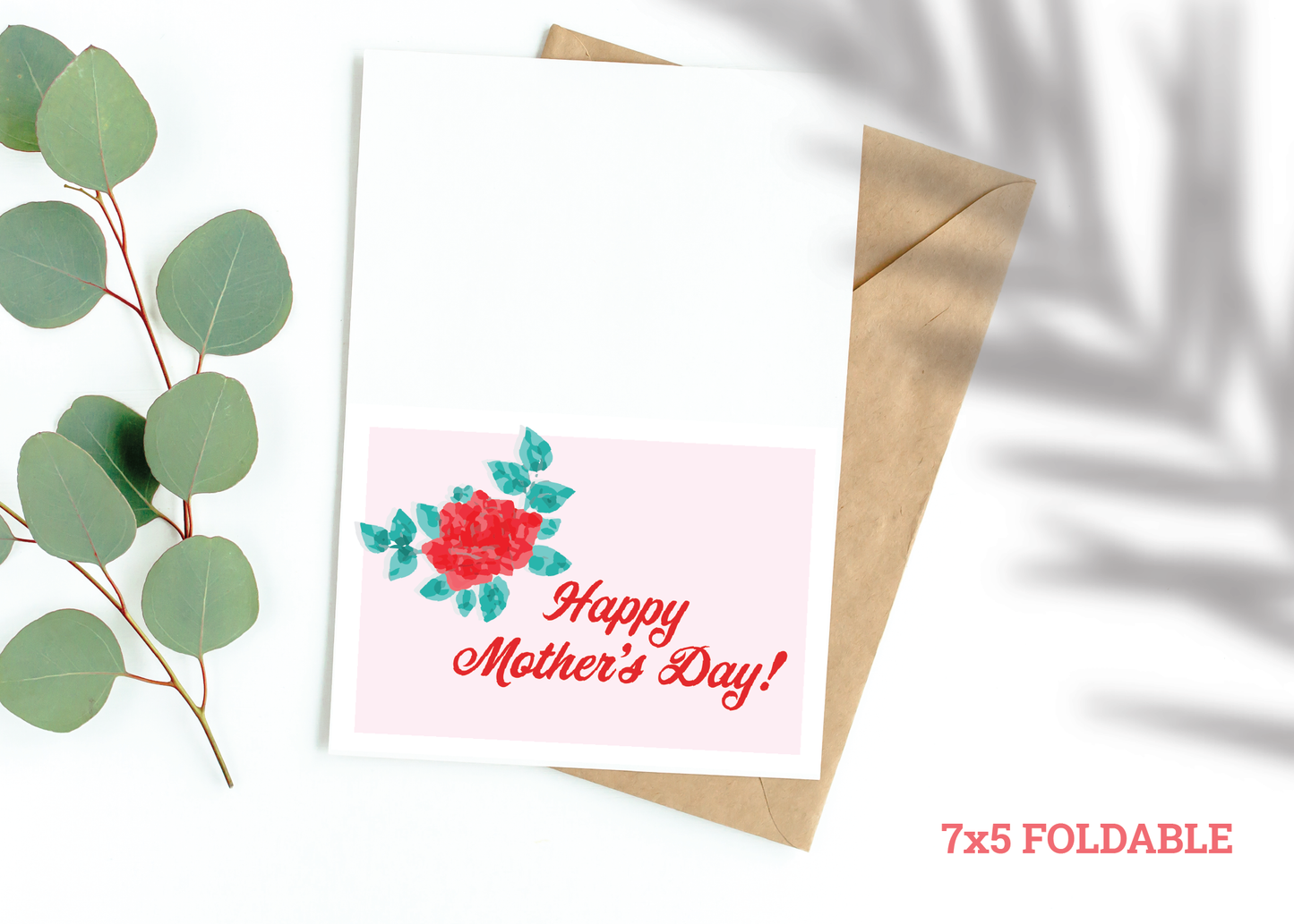 Mother's Day Card Printable | Watercolor Rose | Digital Mother's Day Card