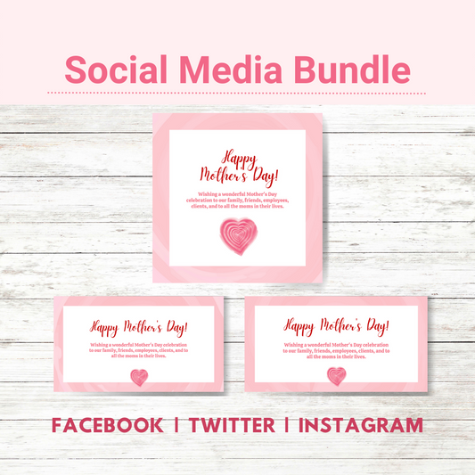 Mother's Day Social Media Bundle | Heartfelt Message | Digital Cards | Facebook Twitter and Instagram