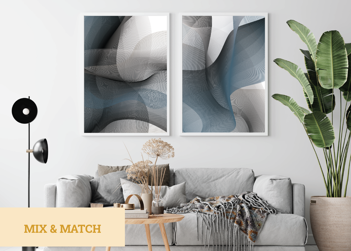 Wall Art Abstract Lines Set of Three | Printable Wall Art | Digital Wall Art | Modern Art Minimalist