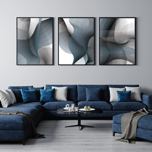 Wall Art Abstract Lines Set of Three | Printable Wall Art | Digital Wall Art | Modern Art Minimalist