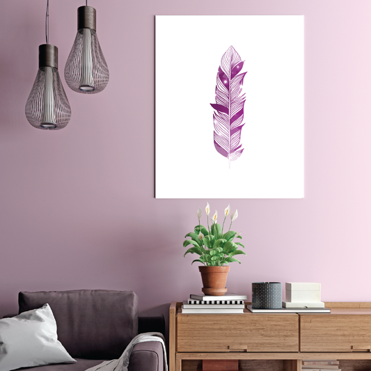 Wall Art Feather Celestial Purple | Printable Wall Art | Digital Wall Art | Modern Art Minimalist