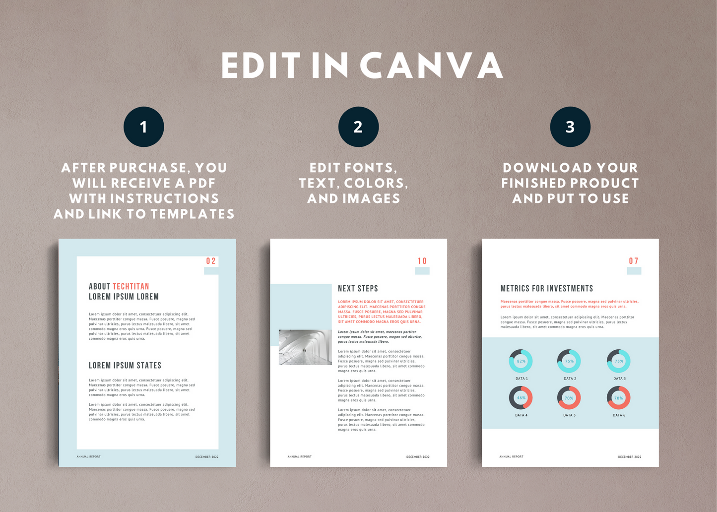 Annual Report Template | Canva Template | Word Template | Marketing Report Template